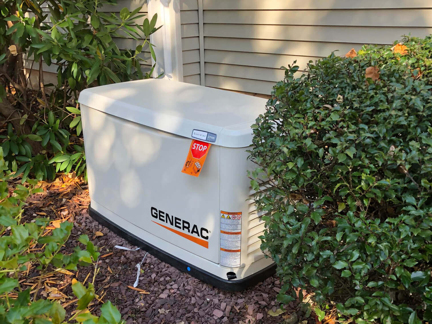 Installed Generac generator at residence